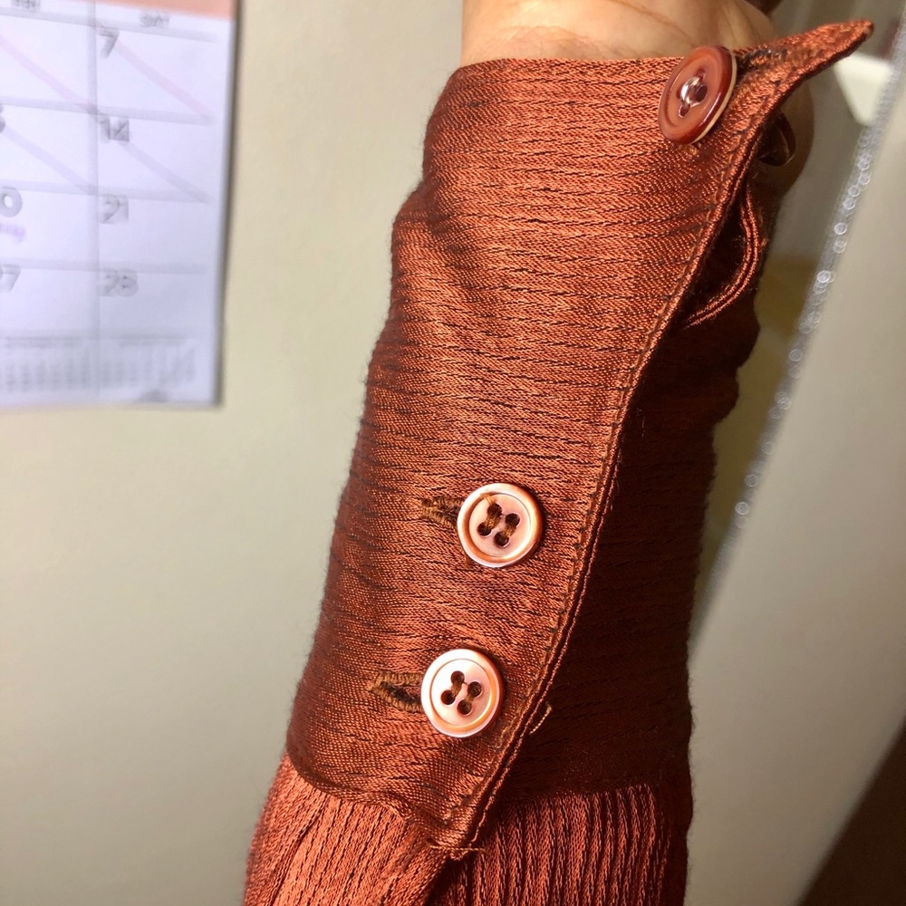Orange Rust Button Down Top - Picture 3 of 4
